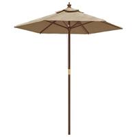 VidaXL Parasol met houten paal 196x231 cm taupe - thumbnail