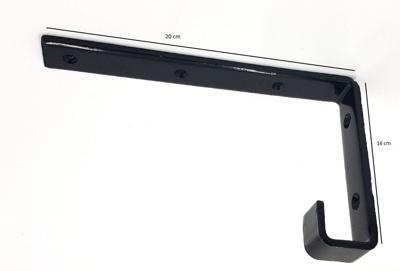 Ophangbeugel Zwart 15cm