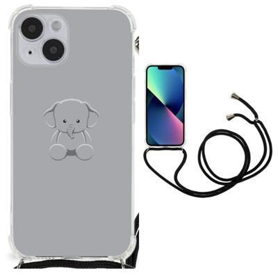 iPhone 14 Plus Stevig | Bumper Hoesje | Grijs Baby Olifant