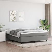Boxspring met matras stof donkergrijs 160x200 cm - thumbnail