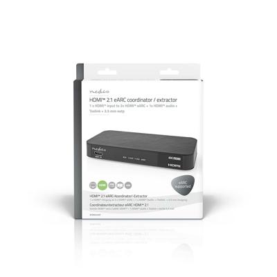 Nedis Digitale Audioconverter | 2-wegs | Input: DC Power / 1 x HDMI Input | Output: 1x 3,5 mm / 1x TosLink / 3x HDMI Output | Automatisch / Drukknop |