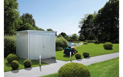 Biohort Highline H3 metalen tuinhuis 275x235x222 cm met enkele deur- Plat dak- Metaal- Biohort - thumbnail