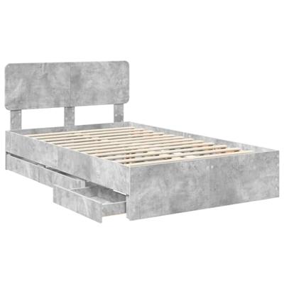 Bedframe met lade Beton Grijs 120 x 190 cm Geconstrueerd hout