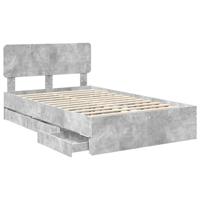 Bedframe met lade Beton Grijs 120 x 190 cm Geconstrueerd hout - thumbnail