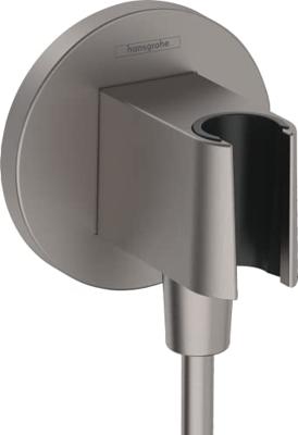 Hansgrohe FixFit S muuraansluitbocht met handdouchehouder, Brushed Black Chrome