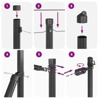VidaXL Afrasteringspaal 26 pcs grijs 3,2 x 3,2 x 100 cm - thumbnail