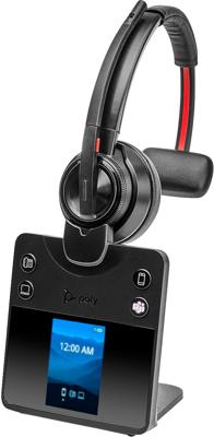 HP Poly Savi 8410 Office On Ear headset DECT, Bluetooth Mono Zwart Noise Cancelling Volumeregeling, Microfoon uitschakelbaar (mute) Computer