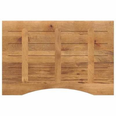 Bureaublad met ronding 90x60x2,5 cm massief ruw mangohout