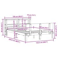 Bedframe met hoofdeinde zonder matras 120x200 cm wit - thumbnail