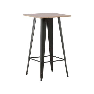 Nohr Vierkante Bartafel 'Jerae' 60 x 60cm, kleur Walnoot/Zwart Nohr Vierkante Bartafel 'Jerae' 60 x 60cm, kleur Walnoot/Zwart