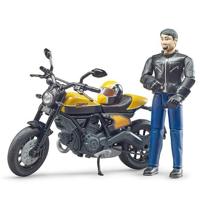 Bruder 63053 Ducati Scrambler Motor met Bestuurder 1:16 - thumbnail