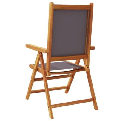 Tuinstoelen 2 st inklapbaar acaciahout en stof antracietkleurig - thumbnail