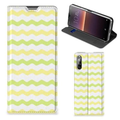 Sony Xperia L4 | Hoesje met Magneet | Waves Yellow Sony Xperia L4 | Hoesje met Magneet | Waves Yellow