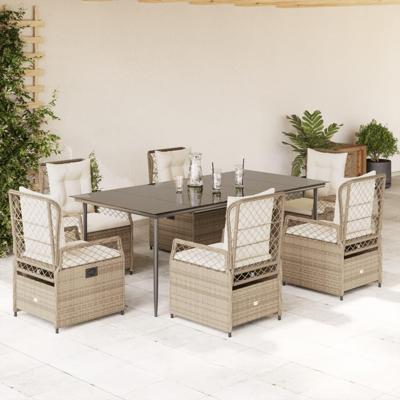 7-delige Tuinset met kussens poly rattan beige 7-delige Tuinset met kussens poly rattan beige