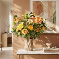 Kunstboeket Megan Hinckley 55 cm in vaas - thumbnail