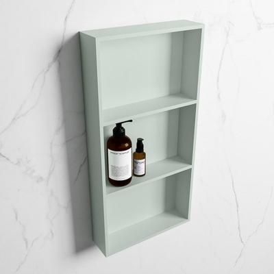 MONDIAZ EASY Nis 59,5x29,5cm in solid surface kleur Greey | Greey. 3 vakken geschikt voor in- of opbouw MONDIAZ EASY Nis 59,5x29,5cm in solid surface kleur Greey | Greey. 3 vakken geschikt voor in- of opbouw