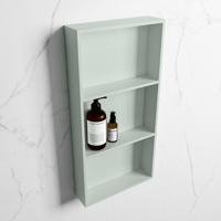 MONDIAZ EASY Nis 59,5x29,5cm in solid surface kleur Greey | Greey. 3 vakken geschikt voor in- of opbouw - thumbnail