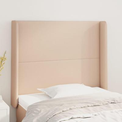 Hoofdbord met randen 93x16x118/128 cm kunstleer cappuccinokleur