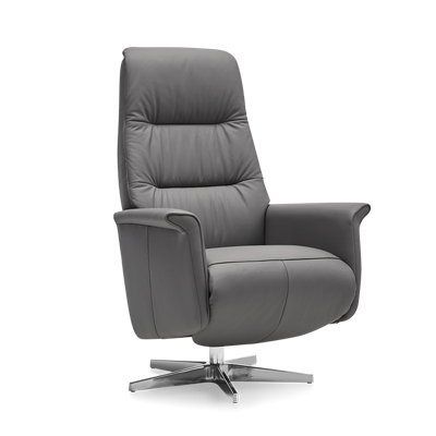 Relaxstoel J-101 Donkerblauw Leer