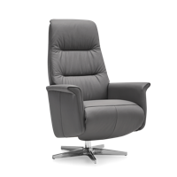 Relaxstoel J-101 Donkerblauw Leer - thumbnail