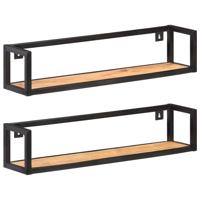 VidaXL Wandschappen 2 st 80 cm massief acaciahout - thumbnail