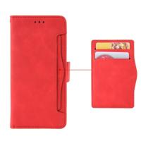 Portemonnee stijl huid gevoel kalf patroon lederen draagtas voor Google pixel 3a met aparte kaartsleuf (rood) - thumbnail