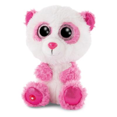 Nici knuffel Glubschis panda junior 15 cm pluche wit/roze