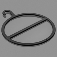 Sjaalhanger zwart rond diameter 100mm - thumbnail