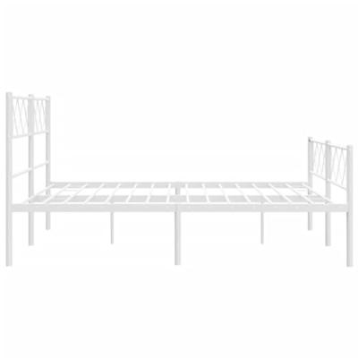 Bedframe met hoofd- en voeteneinde metaal wit 120x200 cm
