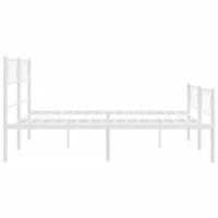 Bedframe met hoofd- en voeteneinde metaal wit 120x200 cm - thumbnail