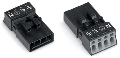 WAGO 890-214 Netstekker WINSTA MINI Stekker, recht Totaal aantal polen: 4 16 A Zwart 50 stuk(s)