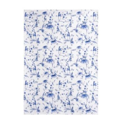 HEINEN - Delfts Blauw - Theedoek 50x70cm Aapjes wit