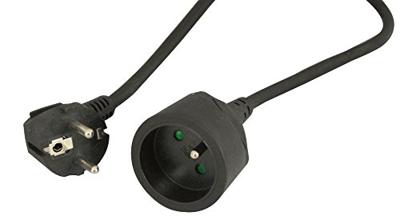 Perel verlengkabel 5 meter, zwart, voor België