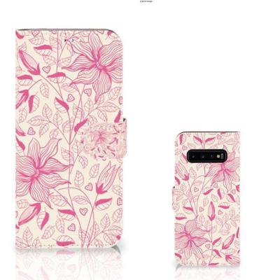 Samsung Galaxy S10 Plus Hoesje Pink Flowers Samsung Galaxy S10 Plus Hoesje Pink Flowers
