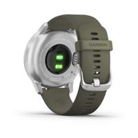 Garmin vivomove Style, Silver-Moss Green, Silicone Smartwatch Mosgroen - thumbnail