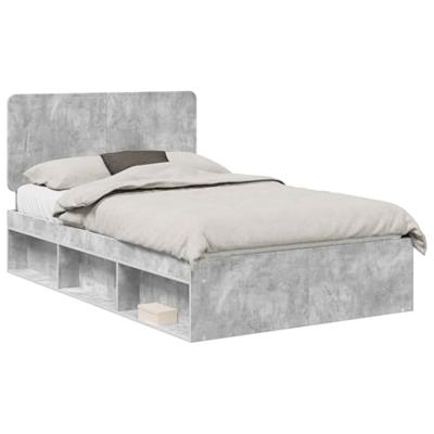 Bedframe Concerte Grijs 135 x 190 cm Massief grenenhout