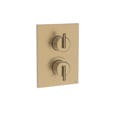 Crosswater 3ONE6 Inbouwthermostaat - thermostatisch - 1 functie - met inbouwdeel - geborsteld messing TLCB1000LBPSF Crosswater 3ONE6 Inbouwthermostaat - thermostatisch - 1 functie - met inbouwdeel - geborsteld messing TLCB1000LBPSF