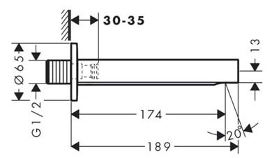 Hansgrohe Baduitloop Finoris Chroom Hansgrohe Baduitloop Finoris Chroom