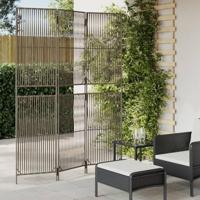 Kamerscherm 3 panelen poly rattan grijs - thumbnail