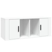 Tv-meubel 100x35x40 cm bewerkt hout wit - thumbnail