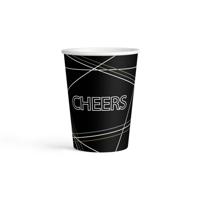 Amscan Bekertjes Cheers 250 Ml Papier Zwart 8 Stuks - thumbnail