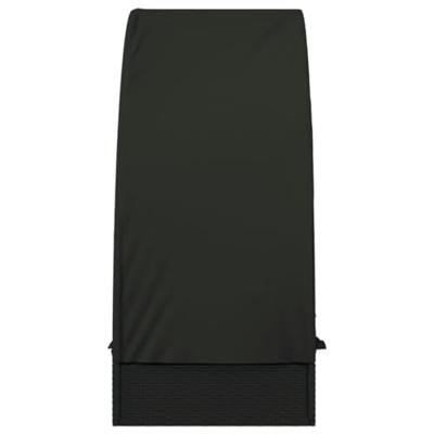 Ligbed met rond dak 211x57x140 cm poly rattan zwart