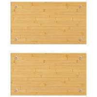 VidaXL Kookplaatafdekkingen 2 st 50x28x1,5 cm bamboe - thumbnail