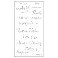 Sizzix • clear stamps daily sentiments 13pcs - thumbnail