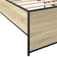 Bedframe bewerkt hout metaal sonoma eikenkleurig 180x200 cm - thumbnail