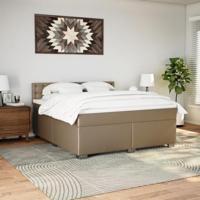 Boxspring met matras kunstleer cappuccinokleurig 180x200 cm - thumbnail