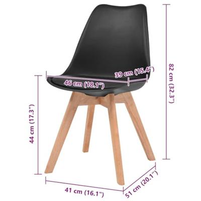 VidaXL Eetkamerstoelen 4 st kunststof zwart VidaXL Eetkamerstoelen 4 st kunststof zwart