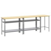 Werkbankset met plank 3 pcs Beige en Grijs Gepoedercoat staal - thumbnail