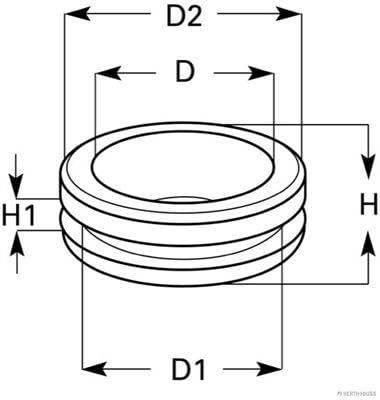 HERTH+BUSS Cable bushing double-sided d 8 mm
