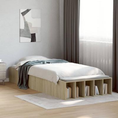 Bedframe bewerkt hout sonoma eikenkleurig 90x190 cm - thumbnail